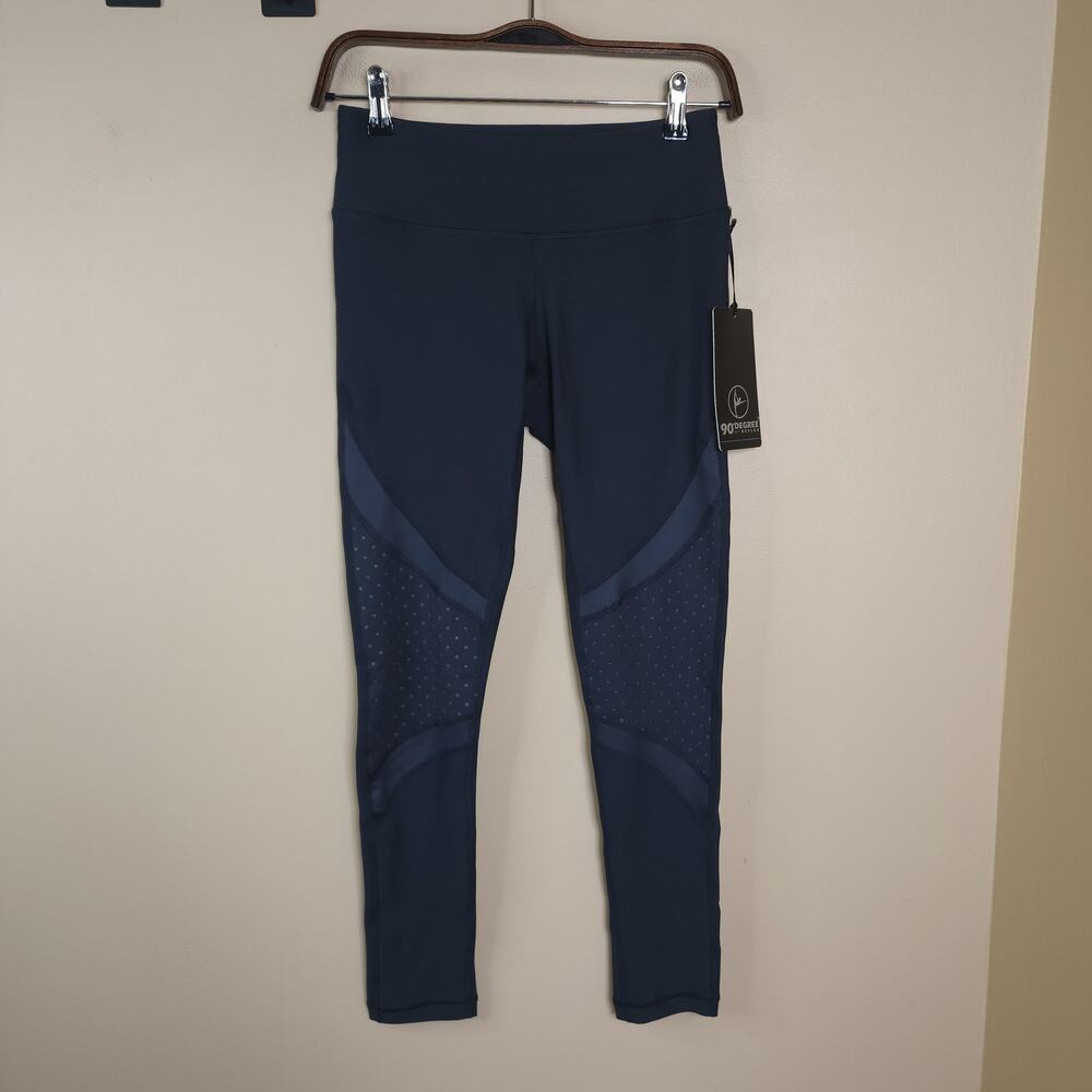 90 Degree by Reflex High Waist Perforated Leggings In Gunmetal Size S
